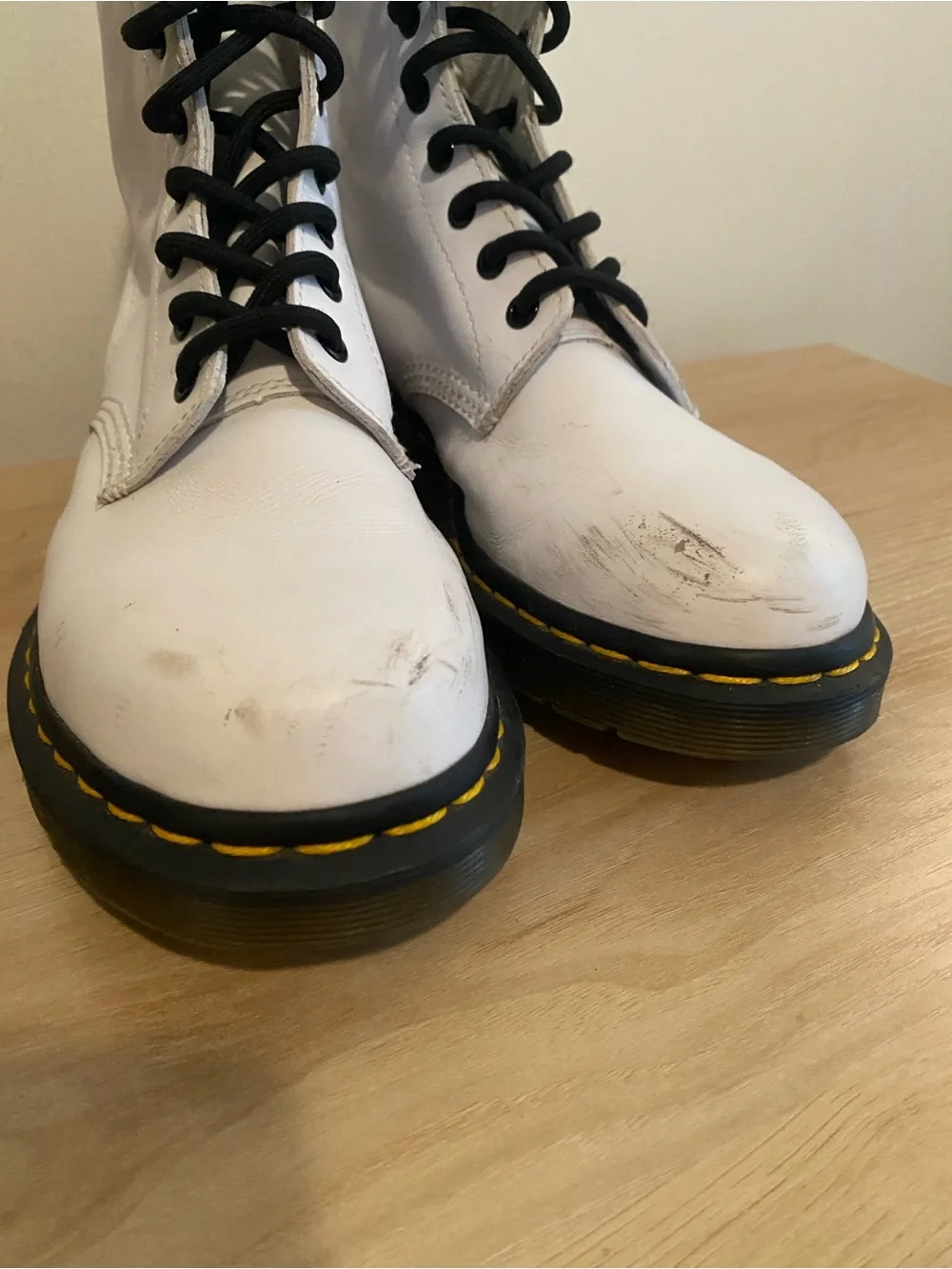 Dr. Martens 1460 White Leather Combat Boots Women’s Size 8